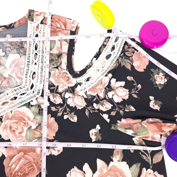 French Laundry Floral Cold Shoulder Top Women's 3X Lace Cottagecore Fairy Whimsy - Picture 4 of 15